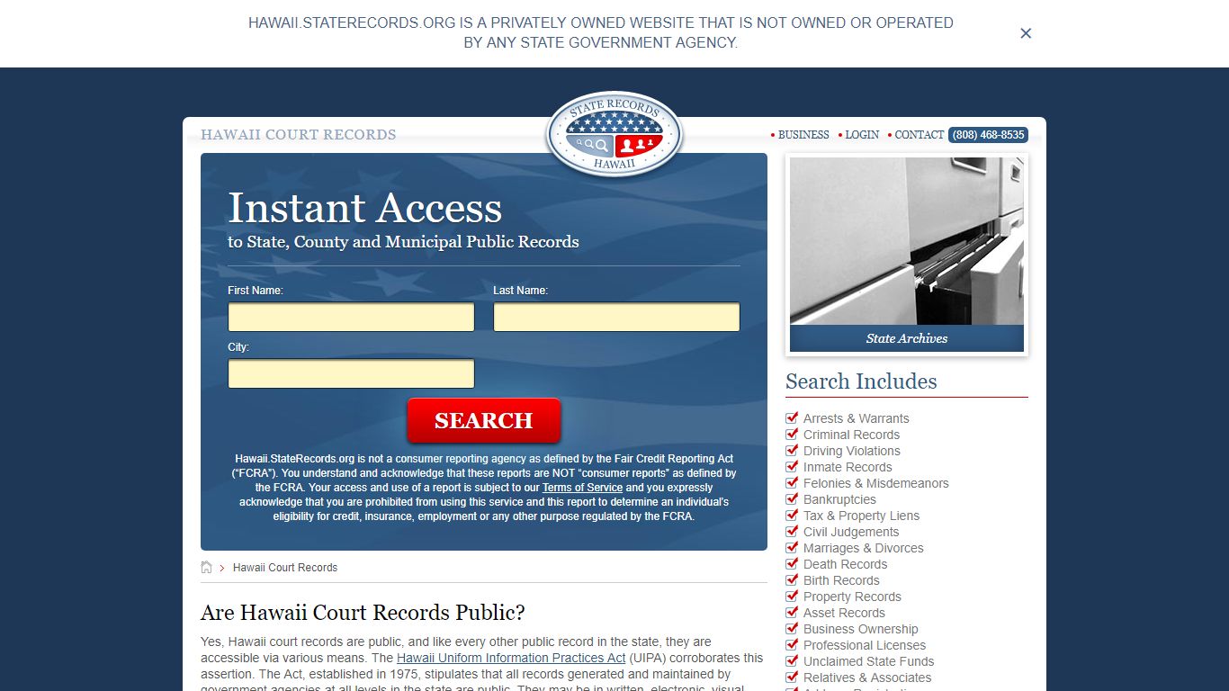 Hawaii Court Records | StateRecords.org